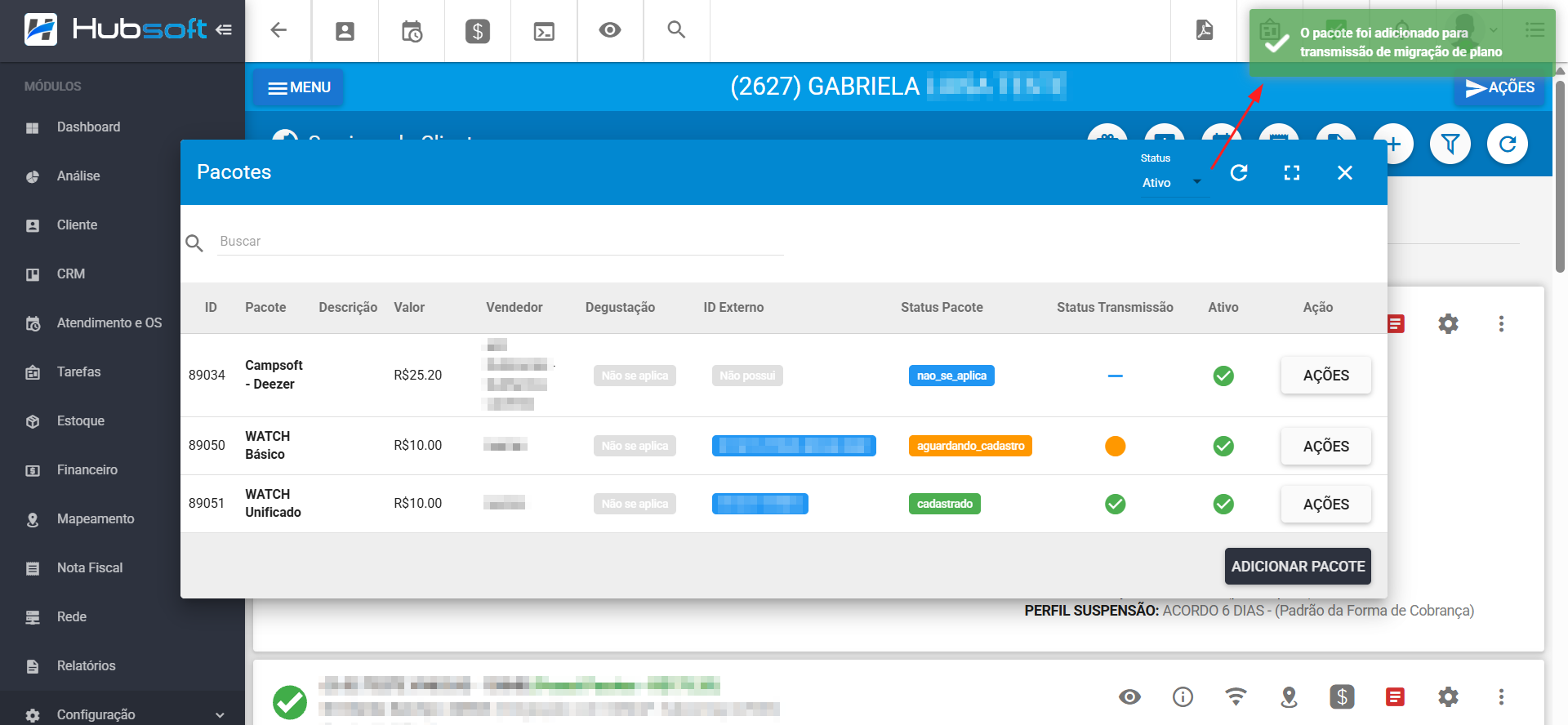 concluindo o processo.