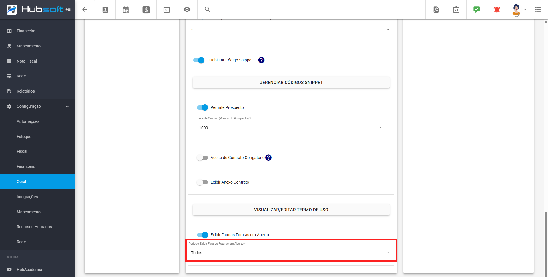 menu_lateral_configuracao_geral_central_aba_configuracao_campo_exibir_faturas_futuras
