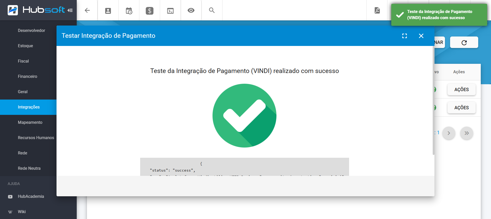 imagem_que_mostra_menu_configuracao_integracoes_de_pagamento_acoes_testar_sucesso