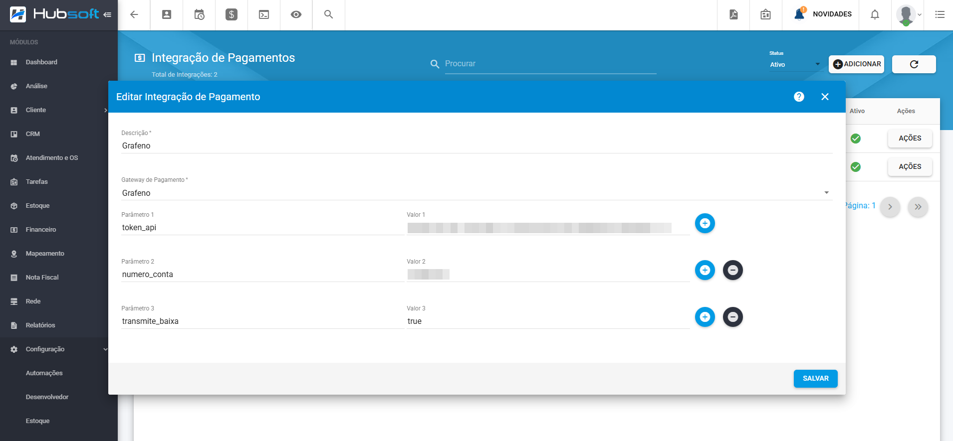 imagem_que_mostra_menu_configuracao_integracoes_de_pagamento_adicionar_parametros