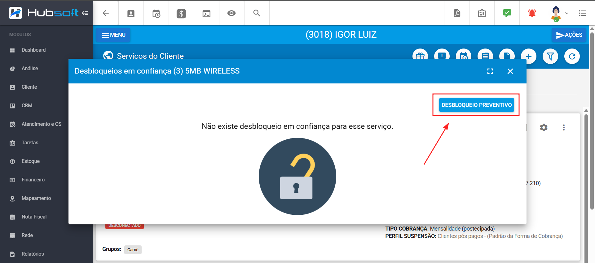 imagem_que_mostra_servicos_do_cleinte_outras_opcoes_ver_desbloqueios_em_confiança_desbloqueio_preventivo